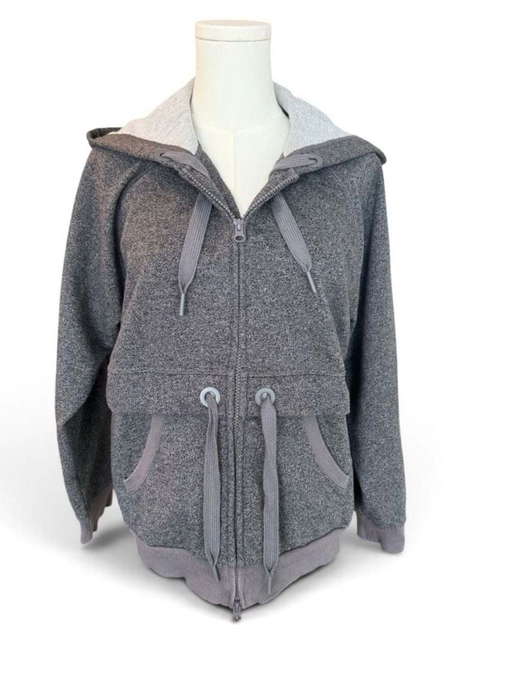 Adidas by Stella McCartney - Grey Marled Full-Zip Hooded Sweatshirt Jacket - Sz